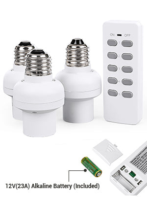 DEWENWILS Wireless Remote Control Light Socket, E26 E27 Bulb Base Holder,White