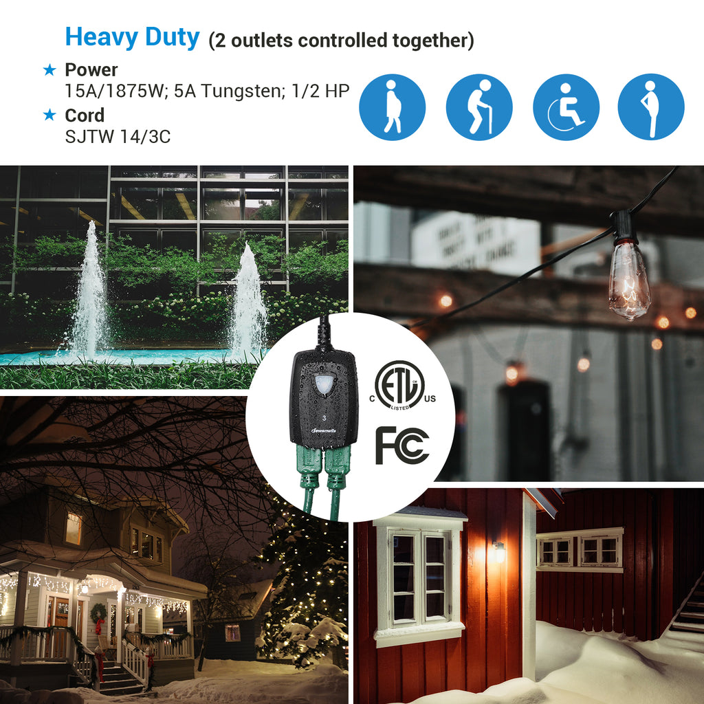 DEWENWILS Outdoor Indoor Wireless Remote Control Outlet Kit – SeeLite