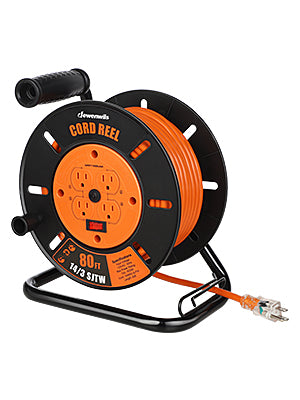 Dewenwils 80ft Retractable Extension Cord Reel, Heavy Duty Open Cord Reel