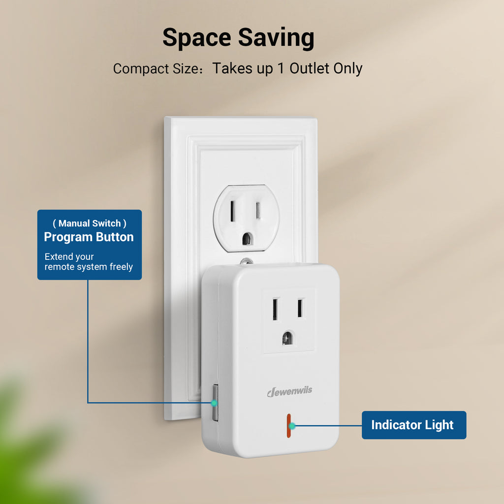 DEWENWILS Indoor Wireless Remote Control Wall Light Switch and Outlet, 110v  120v 125v 15amp Remote Outlet For Lights, Fans, Lamps, Christmas Lights –  Dewenwils