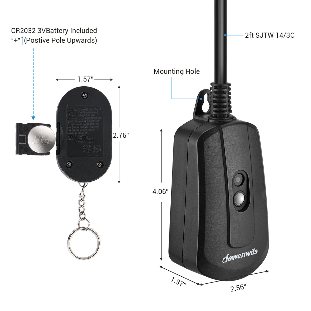 DEWENWILS Outdoor Indoor Wireless Remote Control Outlet Kit – SeeLite