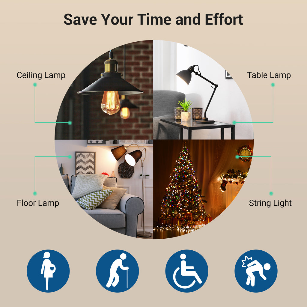 DEWENWILS Remote Control Outlet, 110V 120V 125V 15Amp Wireless Remote Light Switch Outlet Kit for Lights, Fans, Lamps, Christmas Light