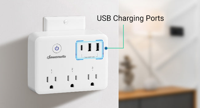 DEWENWILS Wireless Remote Control Outlet, 125v/15a/1875w Remote USB Outlet Switch, 100ft Control Range, Programmable & Expandable,FCC Listed