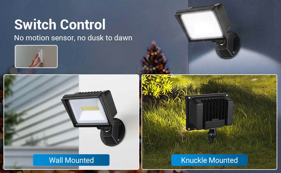 DEWENWILS 2-Pack 3,200 Lumens, 34W, 5000K, LED Flood Light Outdoor, IP65  Waterproof Knuckle Mount LED Security Light – Dewenwils