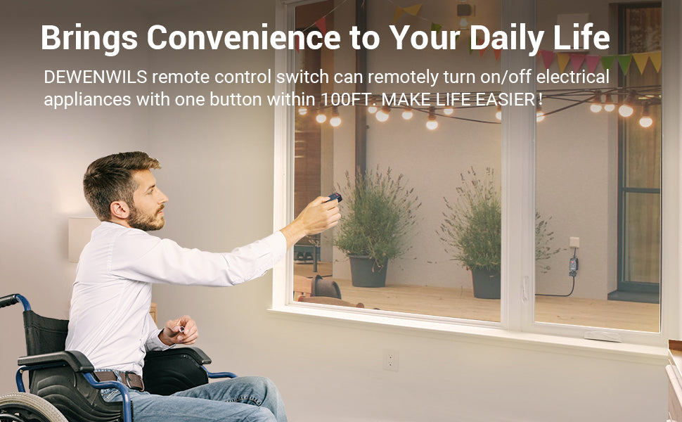 DEWENWILS Outdoor Indoor Remote Control Light Switch, 110v 120v