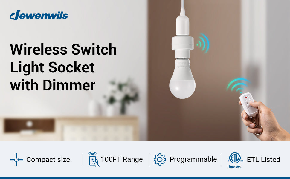 DEWENWILS Remote Control Light Socket, 110v 120v 125v Wireless