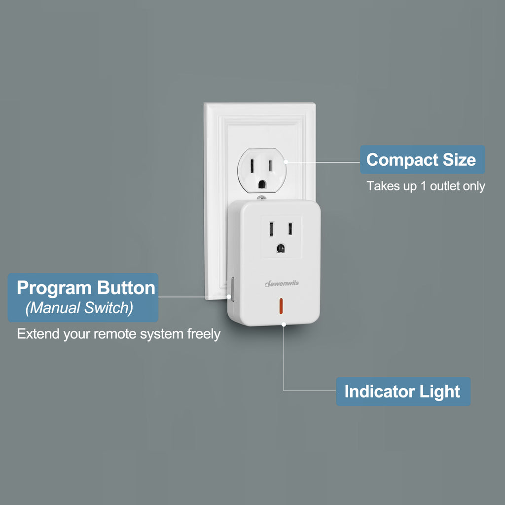 DEWENWILS Remote Control Electrical Outlet Switch, 110v 120v 125v