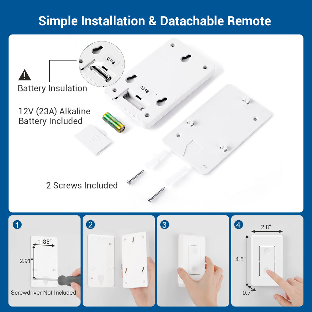 DEWENWILS Indoor 100ft Programmable Wireless Remote Control Outlet and  Switch (1 Remote + 4 Outlets)--SHRS104B1