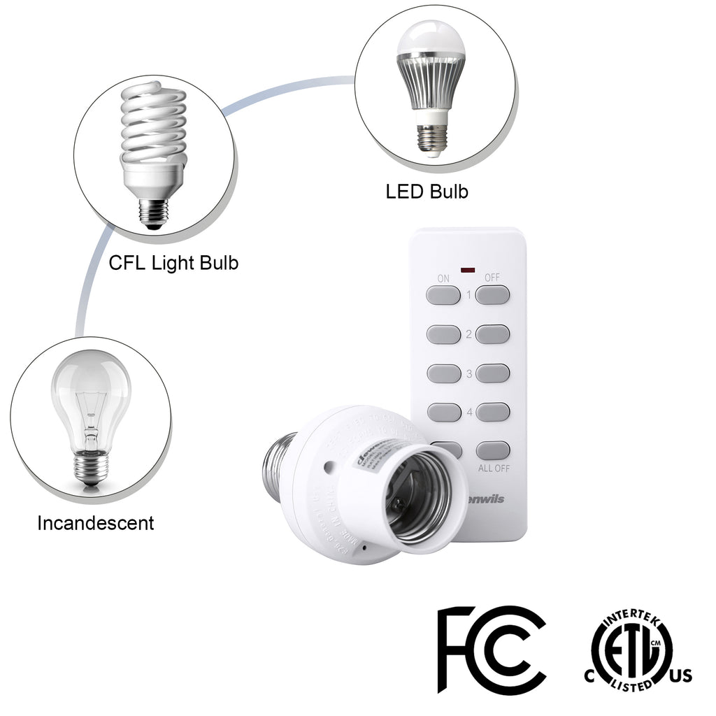 Generic DEWENWILS Remote Control Light Lamp Socket E26 E27 Bulb