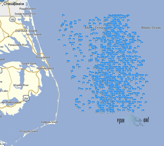 North Carolina Outer Banks Offshore Fishing Maps