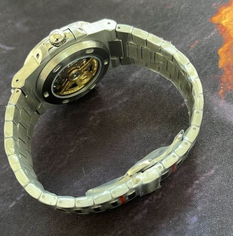 Seiko Nautilus mod transparent back gold rotor