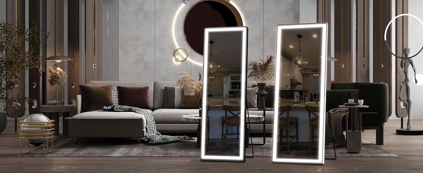 HASIPU Full Length Mirror with Light, Full Length Wall Mirror