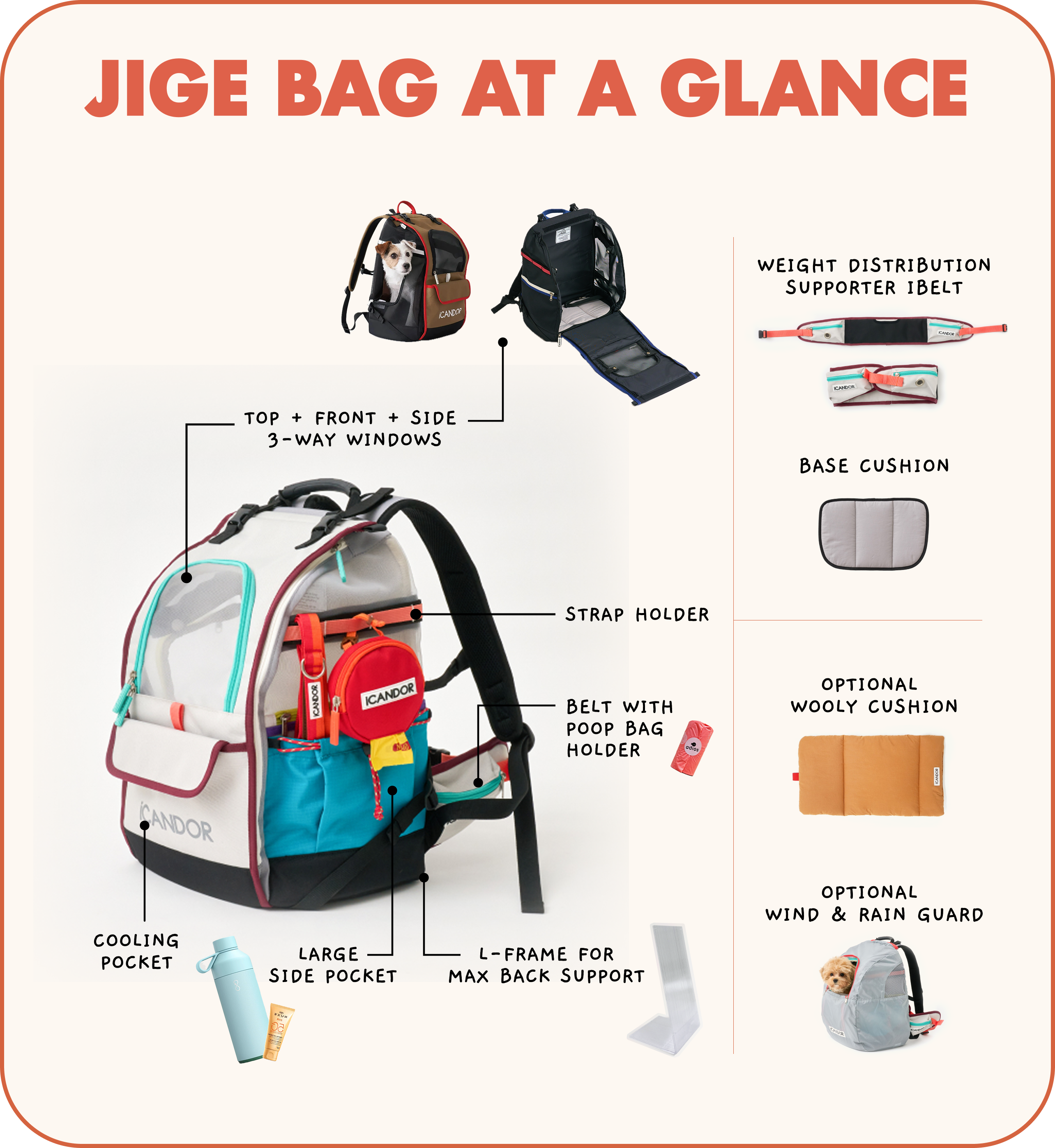 jige bag features at a glance
