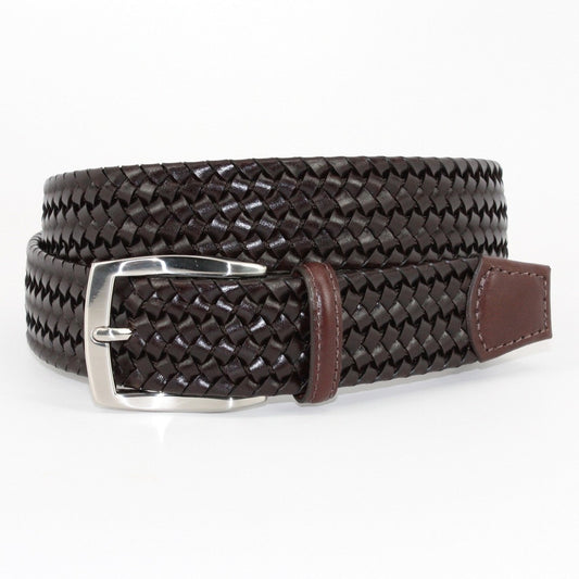Torino Belts Italian Woven Stretch Leather Belt in Cognac – Hornor &  Harrison