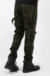 - BAGGY FIT OLIVE CONTRAST PANT -