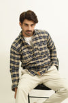 - WIDE DUPPLIN CREAM FLANNEL CHECK SHIRT WITH TEE -