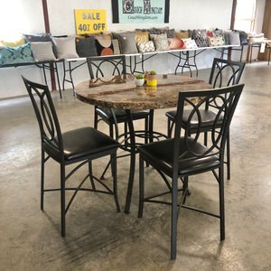 High Top Table w/ 4 Chairs - Couch Kingdom - High Top Table And Chairs