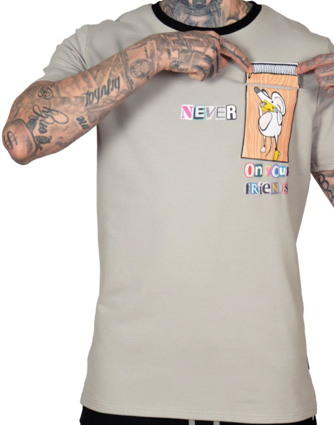 The Hideout Clothing (Never Rat Mouse Trap Pocket Tee
Men – Grey)