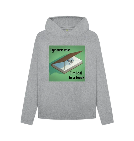 Girl in a book, reading - caption Ignore Me, I'm Lost In A Book. A zre carbon hoodie