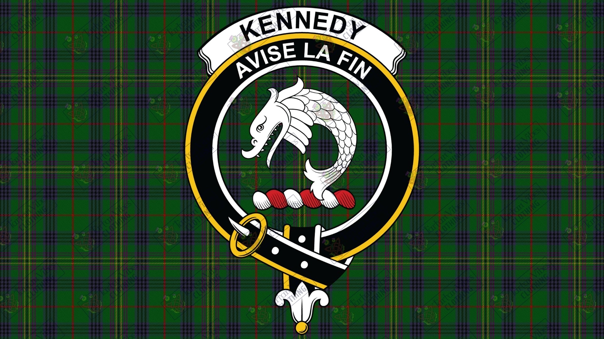 Kennedy Clan Tartan and Crest