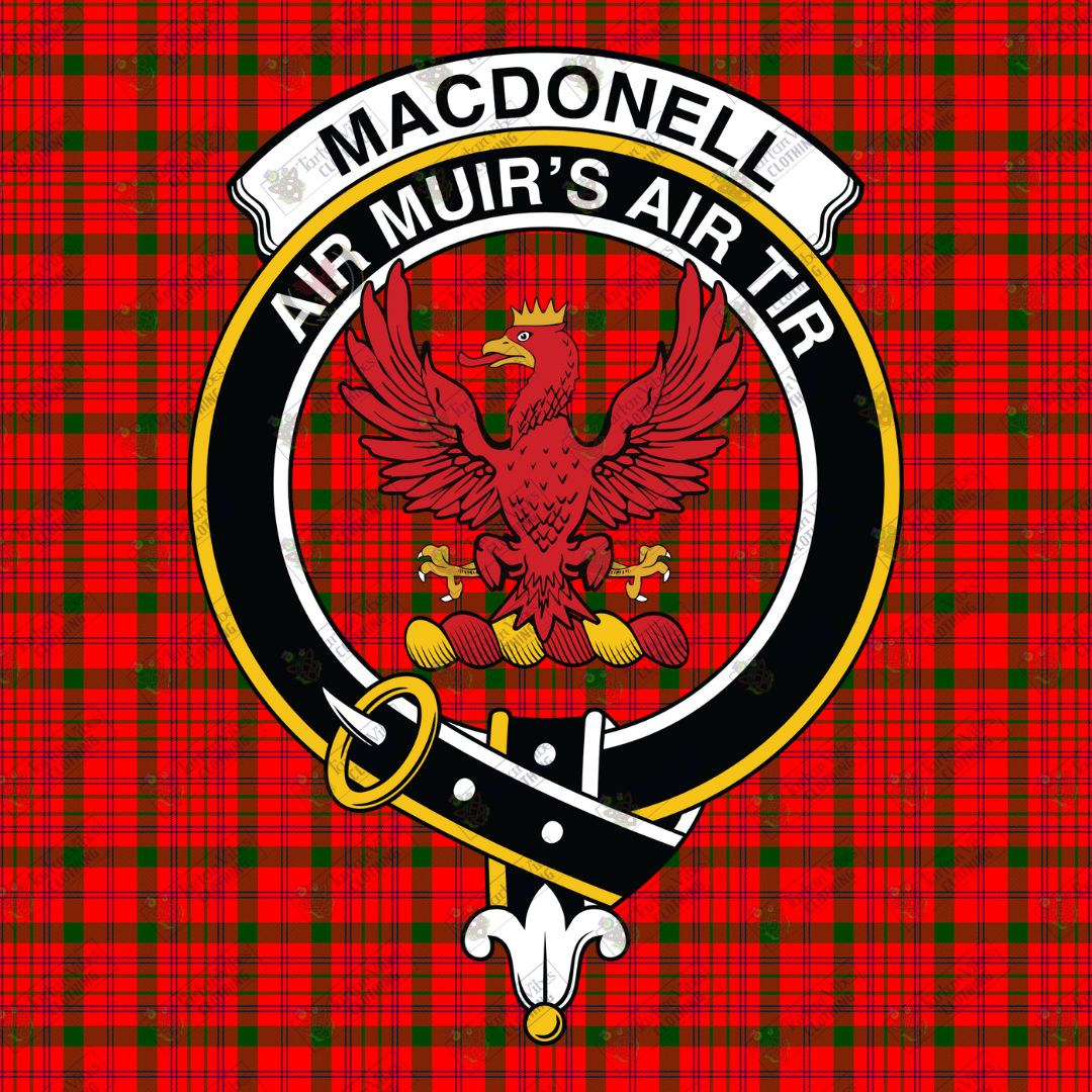 MacDonell of Keppoch Modern tartan, Clan Crest and Motto