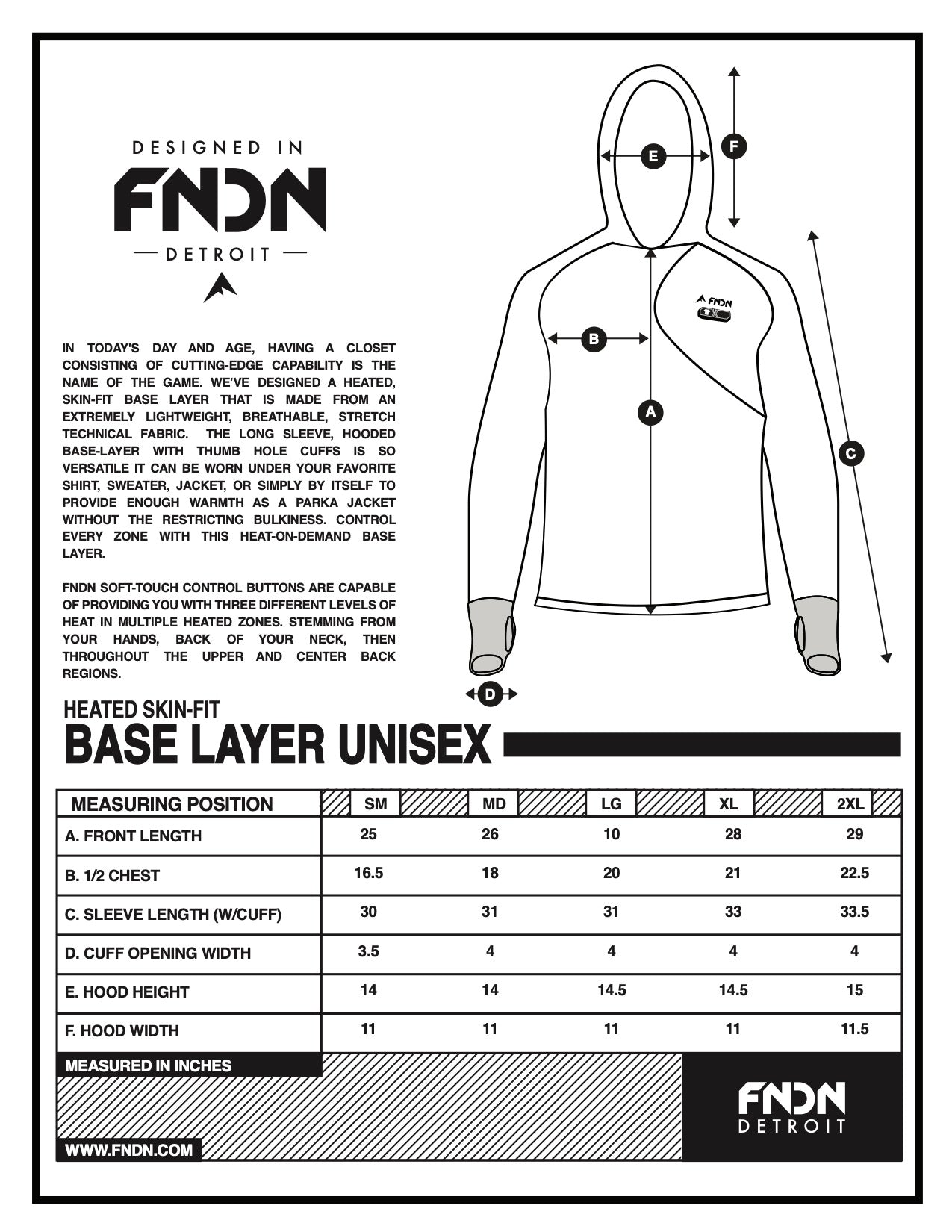 FNDN Heated Skin-Fit Base Layer - Unisex - FNDN