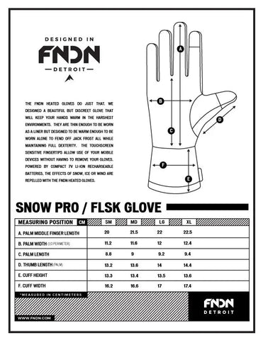 fndn size chart snow pro glove