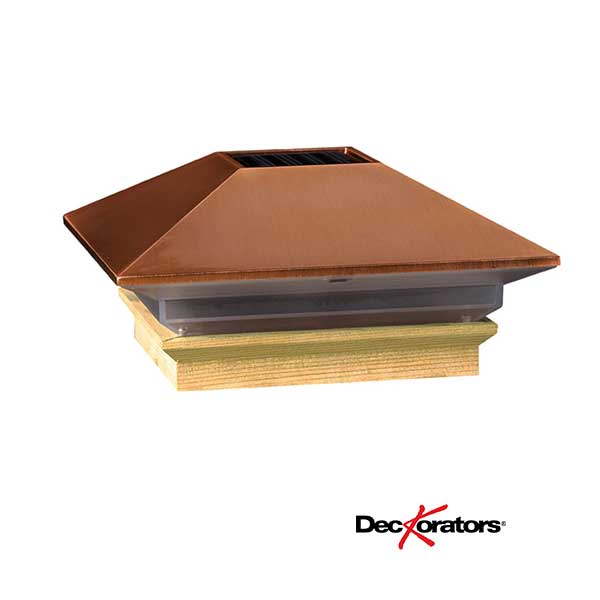 Deckorators Solar Copper High Point Post Caps