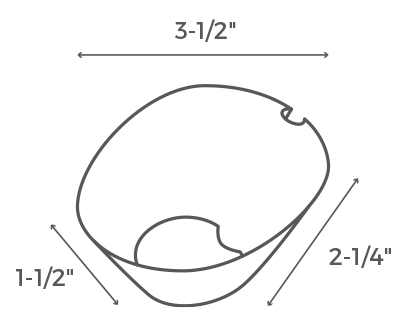 2" Sloped Bowl Dimensions