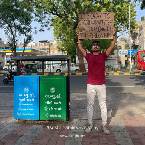 World Environment Day Message with a Placard 