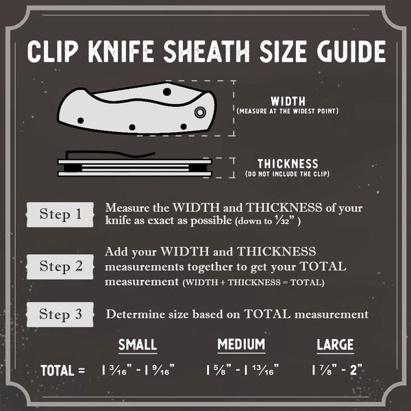 Clip Knife Sheath Size Guide