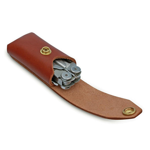 Leatherman multi-tool leather sheath with a multi-tool inside