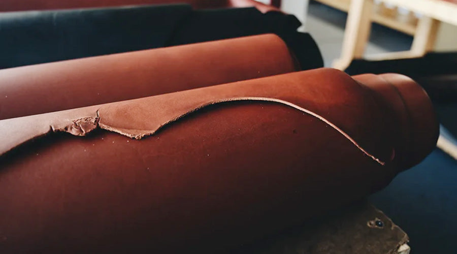 rolled up leather hide