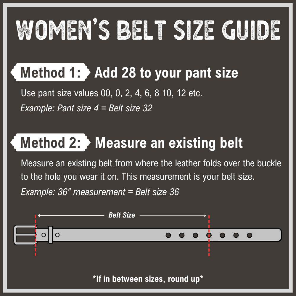 Women's Belt Sizing Guide