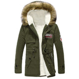 Men Casual Military Padded Jacket Wool Liner Winter Parka Outerwear Faux Fur Fleece Hooded Male Puffer Jackets Coat Plus Size