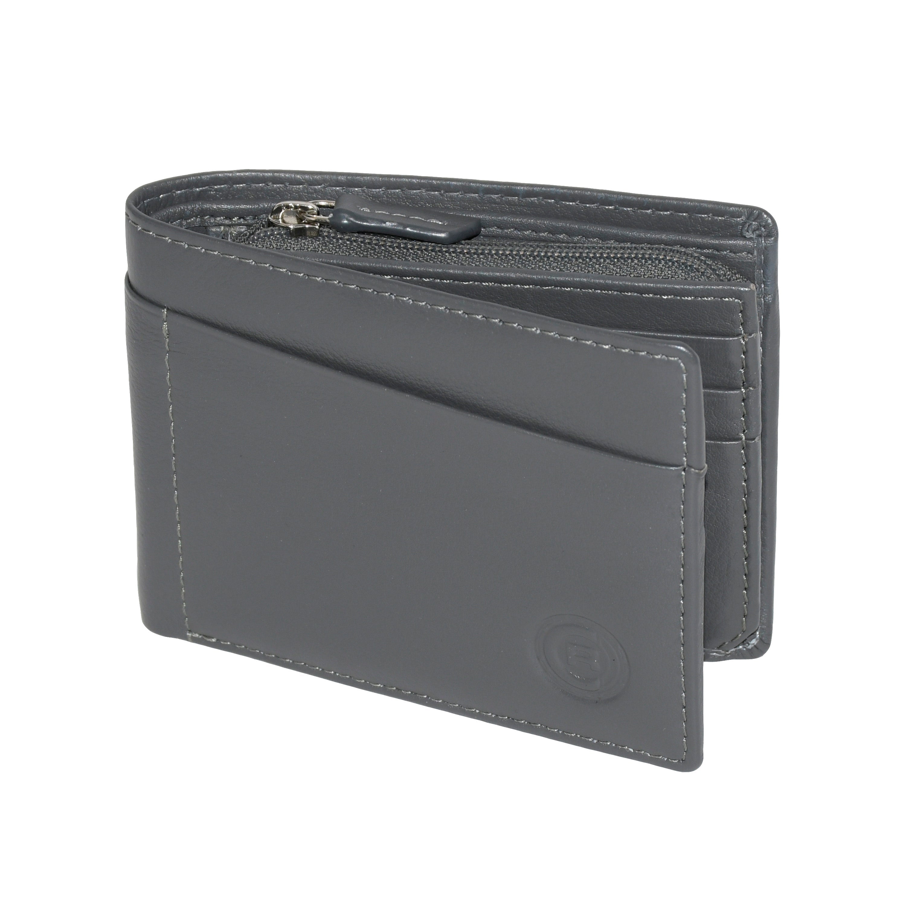 SLIM MENS WALLET WITH ZIPPERED POCKET - Blush  Brazen Clothing Co product image