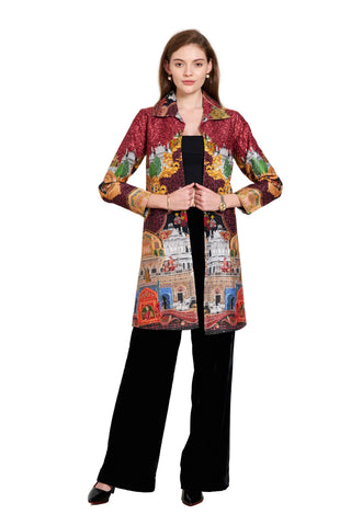 Embroidered Kalamkari Long Coat