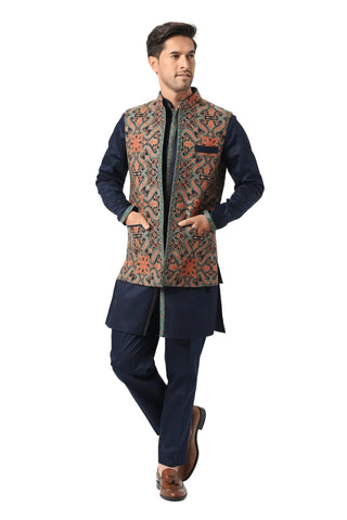 KASHMIRI SOZNI EMBROIDERED OPEN BANDI JACKET