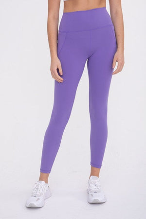Navy Tapered Band Essential Solid Highwaist Leggings – Pink Pigeon Boutique
