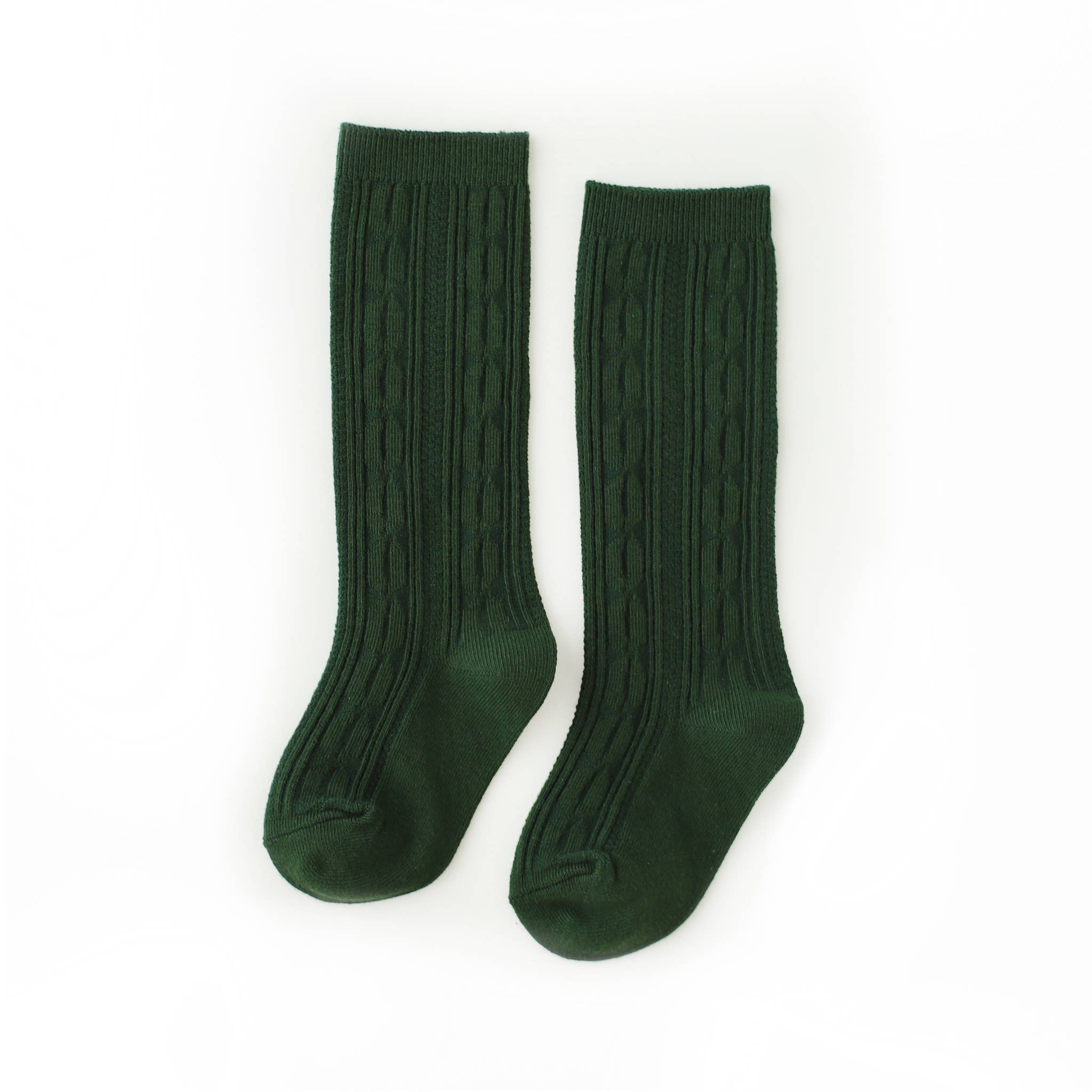 Rolling Over the Knee Socks - Striped Dark Green/Khaki (3 Sizes