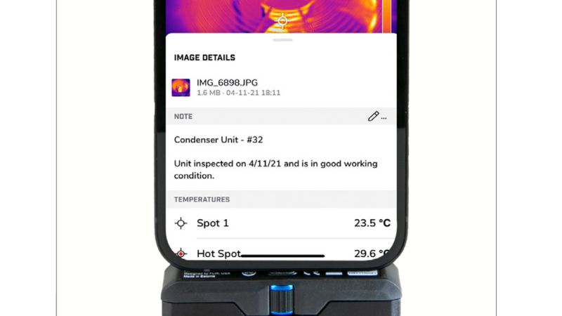 FLIR ONE Pro Thermal Camera for iOS iPhone reporting software