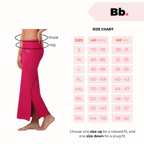 Saree Shapewear Size Chart Shop Wholesale