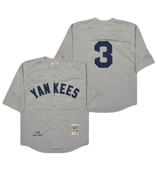 Babe Ruth New York Yankees Mitchell Ness Classic Iconic Gray MLB Jersey