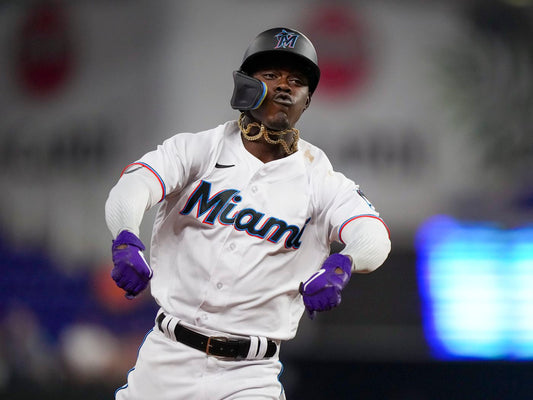 Jazz Chisholm (Miami Marlins) arriving to opening day in a Lamelo