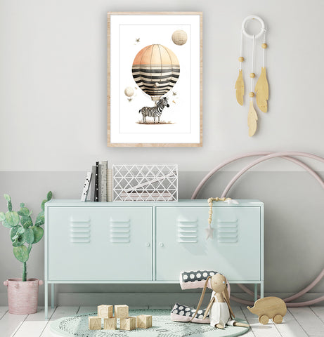 Zebra kids nursery wall art.