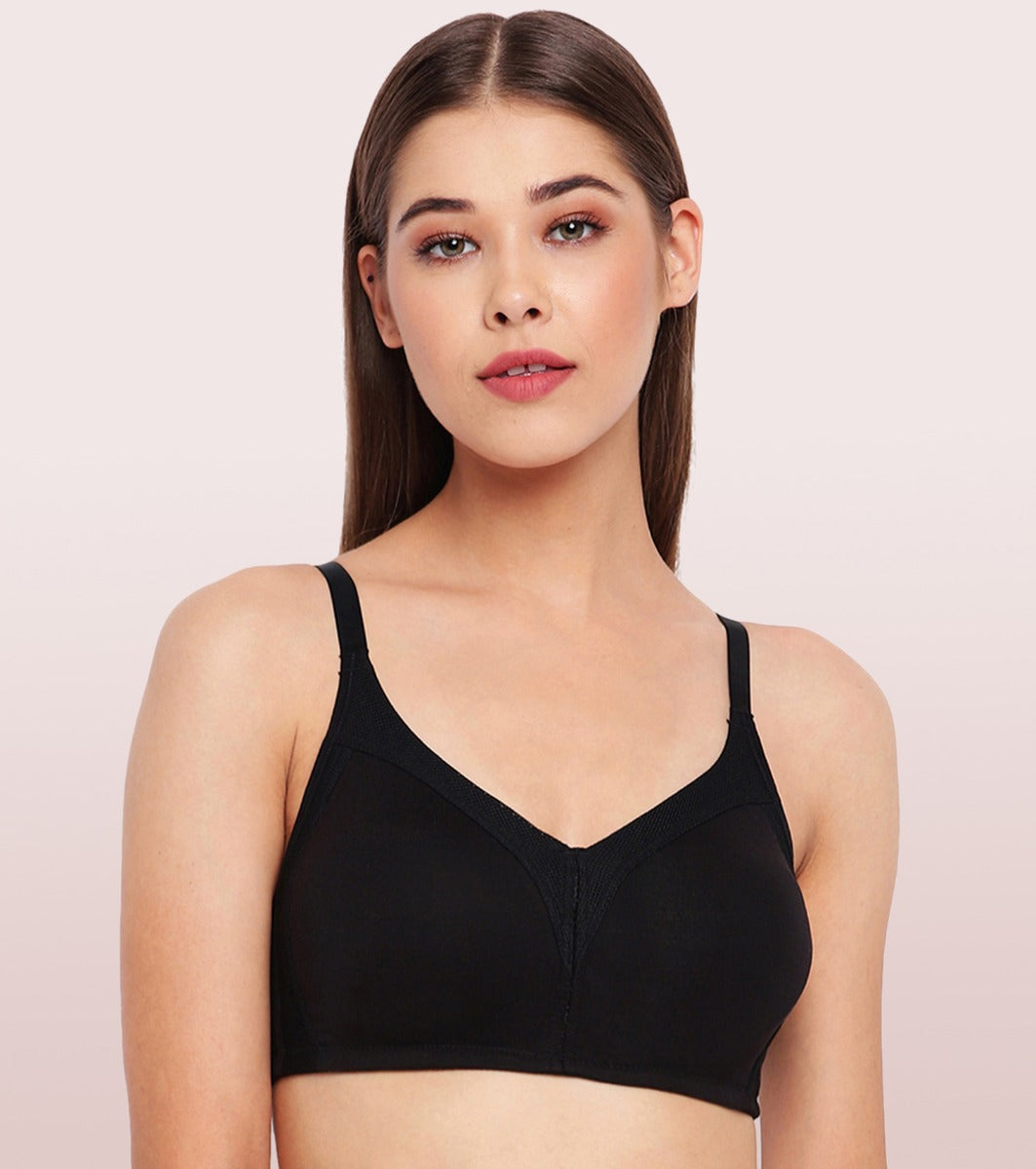 Enamor - This ultra-stretch cotton bra is here to win the award for the  most comforting bra ever. Non-padded, wirefree and with an X-frame that  snugly supports, this bra feels less like