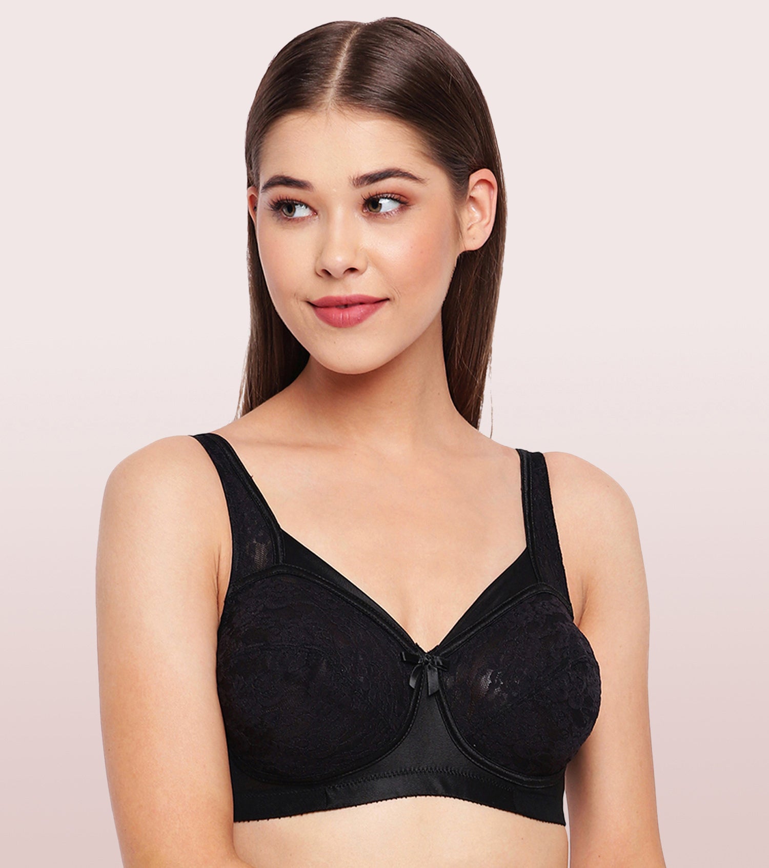 Enamor F035 Support Bra - Non-Padded Wired High Coverage 38c Black -  Roopsons