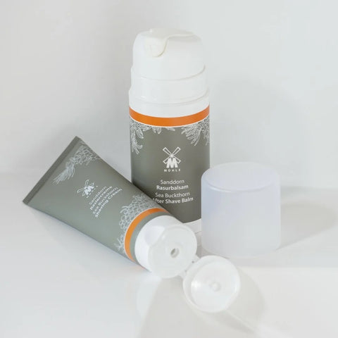 The MÜHLE Sea Buckthorn shaving cream & aftershave balm