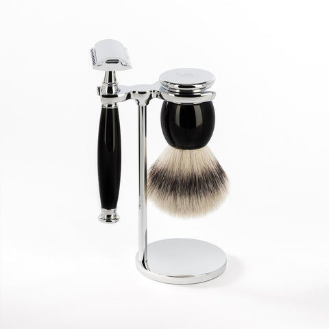 MÜHLE SOPHIST Silvertip Fibre Brush and Safety Razor Shaving Set