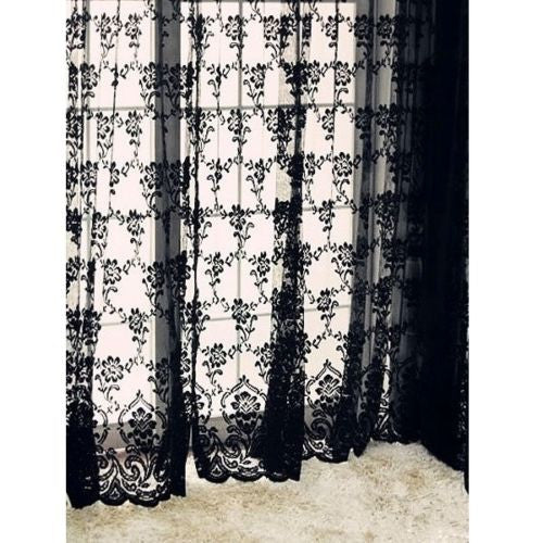 black lace curtains cheap